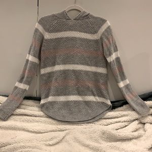 Grey and Pink Hoodie Sweater